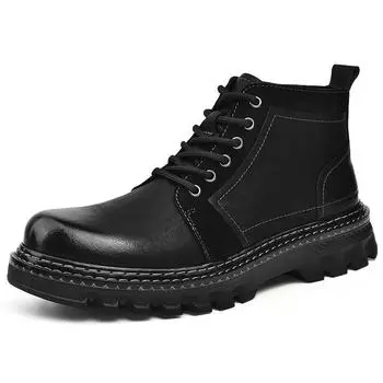 2025 retro outdoor men s Martin boots autumn and winter lace-up high-top leather shoes men s tooling shoes Shoes 38