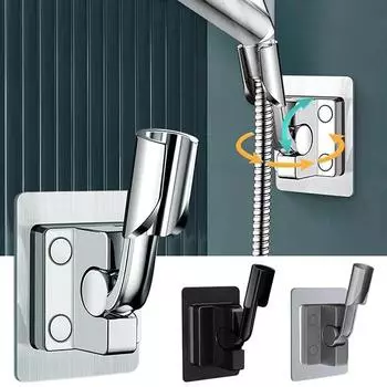 2025 Shower Holder Shower Head Bathroom Accessories Adjustable Self-Adhesive Punch Free Wall Stand Mounted Restroom Accessories чёрный