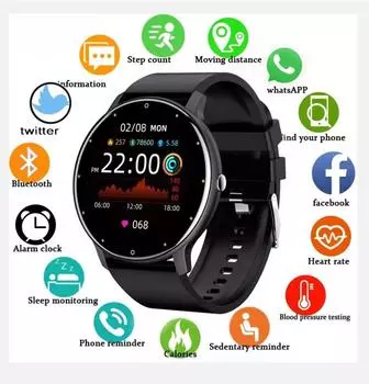 2025 Смарт-часы для женщин и мужчин, полный сенсорный экран, Bluetooth 5.2, водонепроницаемые часы, спортивный фитнес-трекер, заводской IP67 ZL02, новые