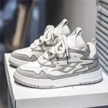 2025 spring and autumn new men s shoes Korean version trendy shoes board shoes dad shoes men s Harajuku bread shoes 39 серый