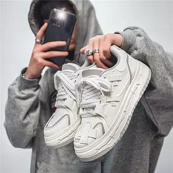 2025 spring and autumn new men s shoes Korean version of trend board shoes student Harajuku casual shoes sports shoes men 39 белый