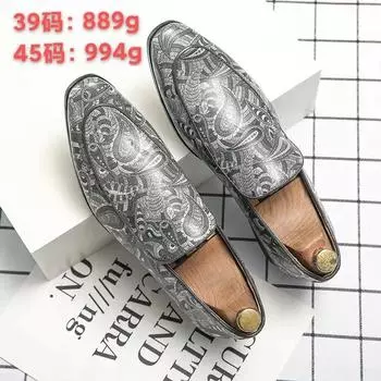 2025 spring and summer large size spot men s Korean version of casual low-top flat-bottomed foot leather shoes, youth trend leather shoes 39 серый
