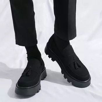 2025 spring and summer men s casual leather shoes four seasons first-layer cowhide soft leather soft sole breathable business leather shoes loafers 38 чёрный