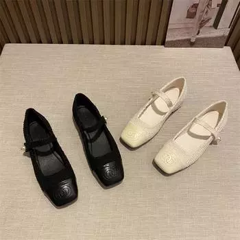 2025 spring and summer new French temperament Mary Jane women s shoes flat-bottomed small fragrant style with skirt evening shoes ins 35