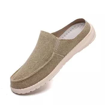 2025 spring and summer new men s casual canvas shoes 48 large size fashion trend foot cover half slippers men s shoes trend 39