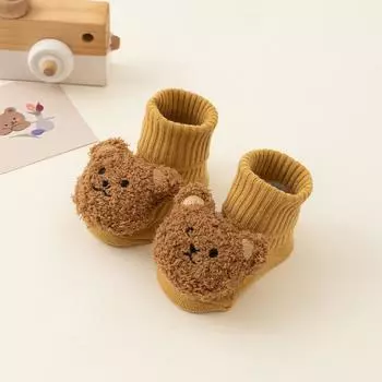 2025 Spring New Baby Mid-calf Dot Rubber Non-slip Floor Socks Baby Socks Cartoon Toddler Socks S жёлтый