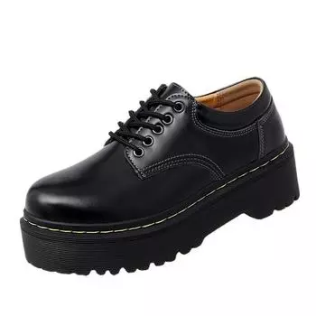 2025 spring new casual platform heightening single shoes Martin boots British college retro women s shoes tooling leather shoes women 35