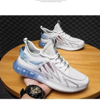 2025 summer breathable mesh casual sports versatile trend youth lightweight soft sole dad shoes men 39 чёрный