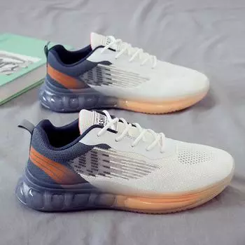 2025 summer explosion flying woven new breathable canvas shoes men s shoes casual Korean version student board shoes thin sports shoes 39 синий