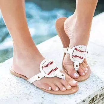 2025 summer large size 42 home shoes women s cool slippers soft sole football softball herringbone beach shoes toe slippers 36 белый