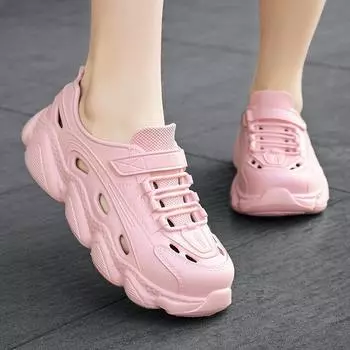 2025 summer lightweight beach sandals breathable hole shoes hollow lightweight EVA women s shoes casual flower Shoes 36 белый