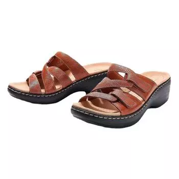 2025 summer new European and American one-word beach cool slippers women s large size 43 Velcro hollow wedge slippers 35 белый