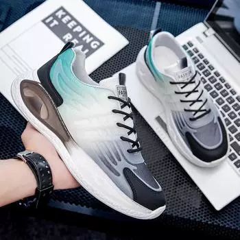 2025 summer new low-top breathable sports shoes lightweight thick-soled wear-resistant casual shoes versatile trend running shoes men 39