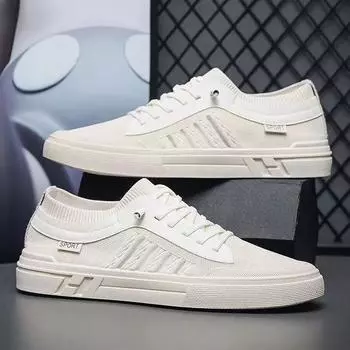 2025 summer new men s breathable fly-woven mesh shoes light and non-slip one-pedal lazy shoes casual versatile trendy shoes 39 чёрный