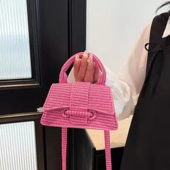2025 summer new retro fashion casual foreign style solid color fashion simple trend crossbody shoulder small square bag women чёрный