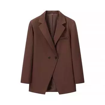2025 Temperament Commuting Irregular Two Button Long Sleeved Loose Jacket Women s Top S