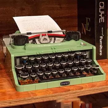 2078 шт. Ретро пишущая машинка, строительные блоки, клавиатура MOC 21327, набор игрушек, кирпичи, пишущая машина для детей, высокотехнологичные идеи, подарок