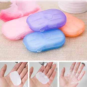20/100 шт. одноразовое чистое мыло в коробке Random color 1box(20pcs)