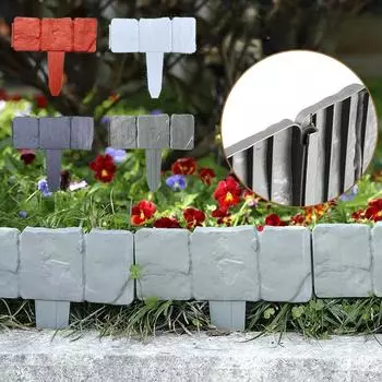 20/10 шт пластиковый бордюрный бордюр для садовой травы, ограждение стены 1PCS серый