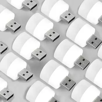 20/1 шт USB ночник мини-лампочка теплый белый защита глаз книги чтение лампы компьютер мобильный зарядка ночник лампы