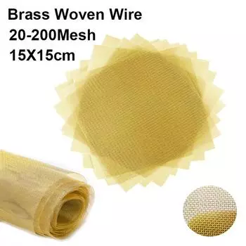 20-200Mesh Металлическая сетка Защитные ткани Сетка Медная проволока Фильтр Сетка Немагнитный сигнальный экран Детали инструментов Латунная плетеная проволока 15x15cm