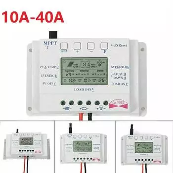 20/30/40/60/80A 12V/24V LCD MPPT регулятор солнечной панели контроллер заряда 3 таймера T40