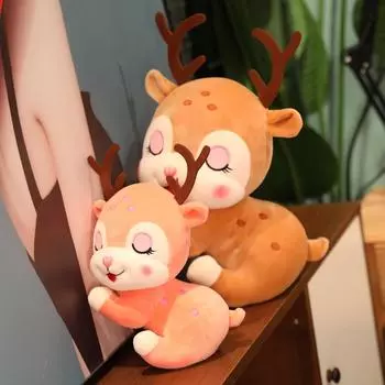20-40 см милые плюшевые игрушки Dream Deer, розовые, коричневые, олени, мягкие игрушки, плюшевые игрушки, домашний декор, рождественский подарок для девочек и мальчиков about 20cm