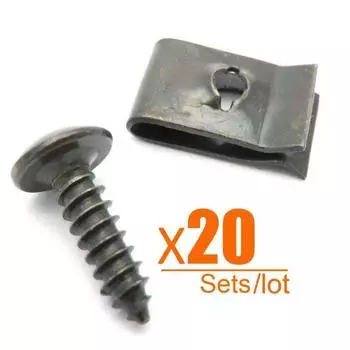 20 комплектов U-образных зажимов, черная металлическая накладка на крыло автомобильного бампера