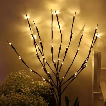 20 LED Branch Light Lights Battery Power Multicolour Fairy String Lights For Living Room Vase Kids Bedroom Christmas Party Decor Battery-operated теплый белый