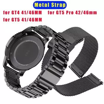 20 мм 22 мм металлический ремешок для Huawei Watch GT 5 4 GT5 46 мм 41 мм GT5 Pro 42 мм/46 мм браслет из нержавеющей стали GT4 41mm серебряный