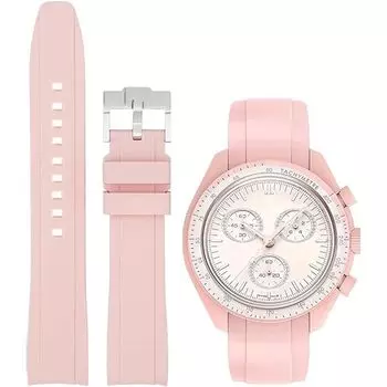 20 мм ремешок для часов силиконовый ремешок для Omega X Swatch MoonSwatch ремешок для часов Omega и Swatch ремешок резиновый ремешок для Omega Speedmaster Seiko SEIKO 20 мм розовый