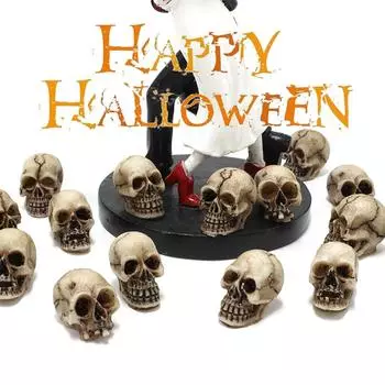 20 Pieces Halloween Skeleton Head Small Mini Skulls for Halloween Party, Halloween Decor Props, Table Decor,Bonsai Decor