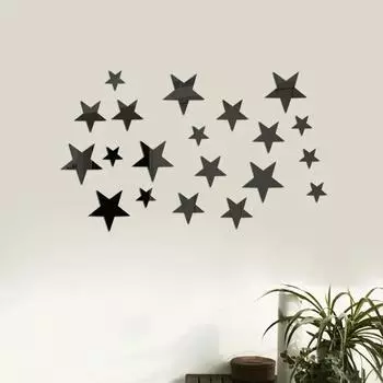 20 шт. 3D акриловые нерегулярные зеркала VanityStar настенные наклейки для гостиной, украшения для детской комнаты, настенные наклейки для дома чёрный