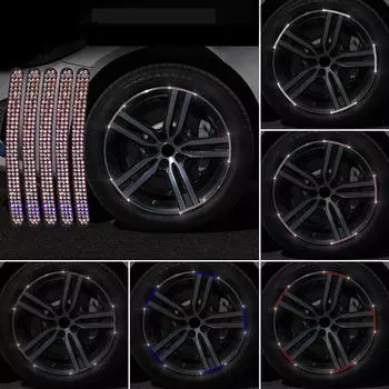 20 шт. блестящие стразы наклейка на обод шины автомобиля декоративная наклейка предупреждающая полоса безопасности ступица колеса автомобильные аксессуары для женщин чёрный