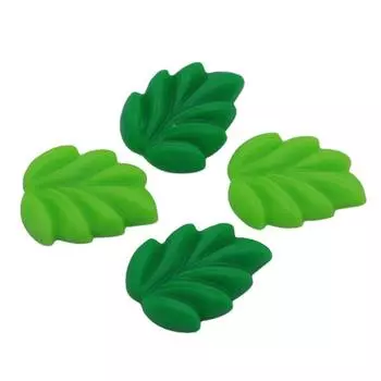 20 шт. Kawaii Cute Mix Leaf Flat Back Смола Купол Трава Clipbook DIY Ювелирные Изделия Ремесло Украшения Аксессуары One Size темно-зеленого