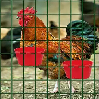 20 шт., клетка для птиц, кормушка для птиц, кормушка для птиц, поднос для еды, легко моющийся, полукруглый пластиковый подвесной ящик красный