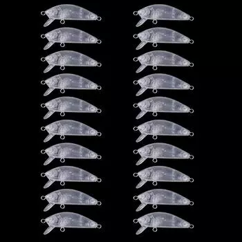 20 шт. Larser Mini Minnow, неокрашенная приманка, рыболовная приманка, пустой корпус, сделай сам, рыболовная воблер, приманка для плавания, 5 см, 2,7 г