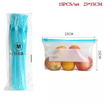 20 шт., пластиковые упаковочные пакеты, пакет для хранения продуктов, многоразовый пакет для заморозки сэндвичей, кухонный холодильник, сохранение продуктов питания 15PCS 23*15CM