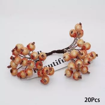 20 шт. Рождественский декор Фруктовая пена Подарочный искусственный ягодный венок Vividh Скрапбукинг оранжевый