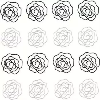 20 шт. скрепок в форме розы, канцелярские принадлежности, большие скрепки, нескользящая гладкая отделка, стальная проволока (Черно-белый) белый