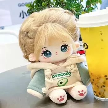 20 см милые куклы-идолы из плюша и хлопка со звездами, мягкая игрушка для младенцев, плюшевая орхидея-колокольчик с одеждой из авокадо, детская коллекция подарков для девочек 20cm