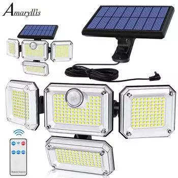 20 Вт Солнечный Светильник 122/333LED IP65 Водонепроницаемый Уличный Внутренний Солнечный Садовый Светильник С Регулируемой Головкой Широкий Угол Освещения С 3 Режимами