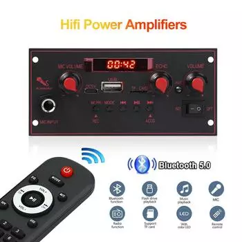 20 Вт усилитель постоянного тока 5 В MP3 WMA WAV декодер плата Bluetooth аудио модуль поддержка 6,5 мм микрофон FM-радио TF USB автомобильный аудио музыкальный плеер динамики DIY