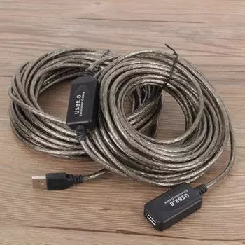 20M USB 2.0 Тип A Мужской-Женский Удлинительный Кабель Шнур Черный