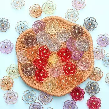 20Pcs 17.6mm Acrylic Flower Beads for Jewelry Making DIY Bracelet Necklace Pendant Handmade Materials Jewelry Fashion Accessory 17.6mm синий