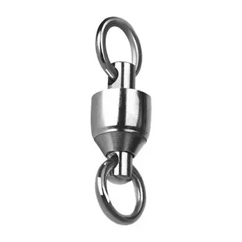 20Pcs Bearing Fishing Swivel Line Connector Saltwater Fishing Tackle Stainless Rolling Swivels Barrel Swivel Connectors 1 серебряный