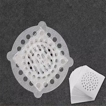 20PCS Disposable Bathroom Sewer Filter Floor Drain Sink Non-woven Fabric Viscose Floor Drain Stickers Anti-hair Anti-blocking