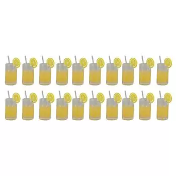 20Pcs Dollhouse Lemonade Cup Resin Vivid Details Miniature Cup Set for 1:12 1: 6 Doll House