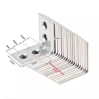 20Pcs L-Shaped Corner Brackets Metal Corner Braces Drawer Shelf Wall Bracket Fixing Right Angle Corners Brace Furniture Hardware