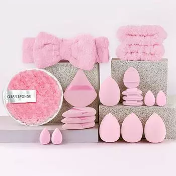 20pcs Makeup Brush Set, Featuring Soft And Fluffy Tools for Foundation, Powder, And Eyeshadow Blending Includes Makeup Sponges & Washing Headband